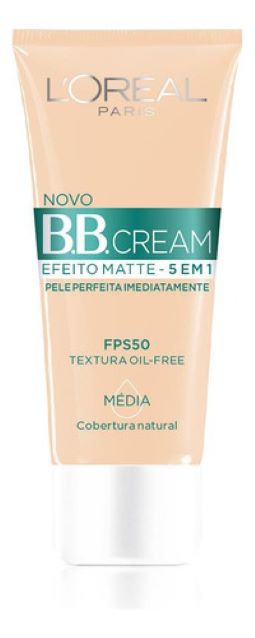 BB Cream L’Oréal Paris Efeito Matte 5 em 1 FPS 50 Tom Médio 4.0 – Hidrata, Uniformiza