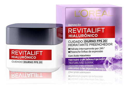 Creme Facial Anti-Idade Revitalift Dia L’Oréal Paris 49g – FPS 20 com Ácido Hialurônico