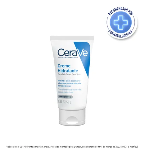 Creme Hidratante Cerave 50g – Corpo e Rosto com Ceramidas e Ácido Hialurônico