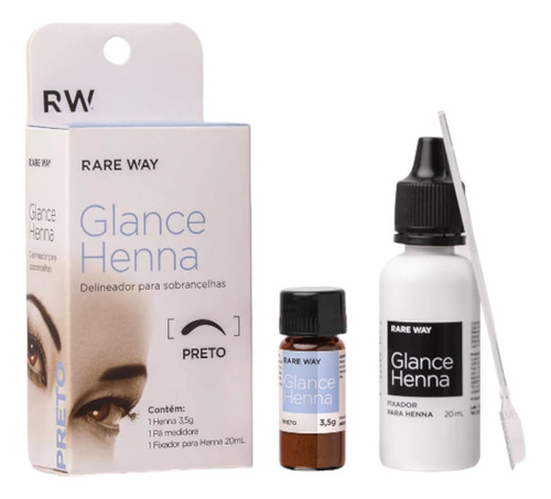 Henna para Sobrancelha Glance Rareway – 3,5g + Fixador 20ml – 7 Cores, Longa Duração, Cruelty-Free
