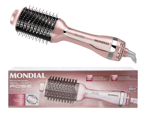 Escova Alisadora Mondial Golden Rose Line 110V – Praticidade e Brilho