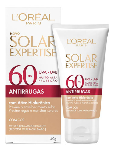 Protetor Solar Expertise FPS 60 Antirrugas com Cor – L'Oréal Paris