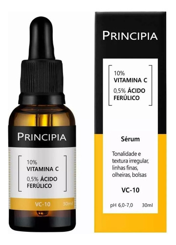 Sérum Vitamina C 10% + Ácido Ferúlico Principia Skincare – Pele Uniforme e Radiante