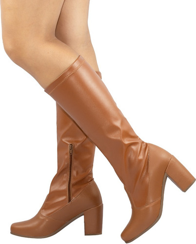 Bota Montaria Feminina Lumiss Cano Longo Stretch – Salto Alto 8cm, Conforto e Estilo