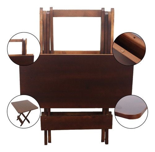 Mesa Dobrável 70x70 Madeira Maciça Imbuia para Bar, Restaurante e Área Gourmet