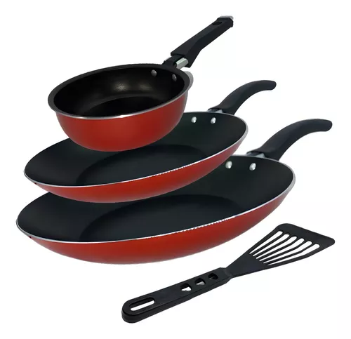 Conjunto de Frigideiras 3 Peças Antiaderente Techflon – 4 Cores Disponíveis