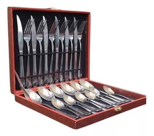 Faqueiro 24 Peças Cassita Aço Inox com Estojo Premium – Design Elegante, Resistente e Ideal para Presentear