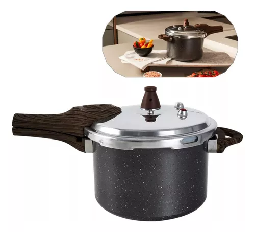 Panela de Pressão Brinox 4,2L Preta – Fundo de Indução, 4 Dispositivos de Segurança e Cabo Antitérmico