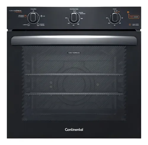 Forno de Embutir Continental OC8EM 80 L Inox – Elétrico 127 V, Grill, Timer Digital e Limpeza Fácil