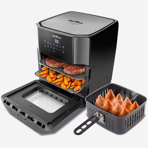 Fritadeira Air Fryer Britânia BFR2100 12L – 1800W, Digital, 4 em 1 com Painel Touch