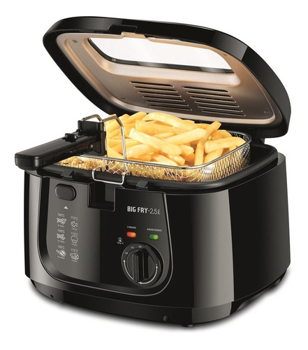 Fritadeira Elétrica Mondial Big Fry FT-07 – 2,5L, Preta, 127V