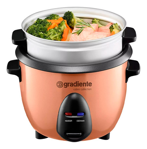Panela Elétrica Multiuso Gradiente PGPM172 600ml Rosa Coral 110V – Risoteira, Vaporeira e Arroz