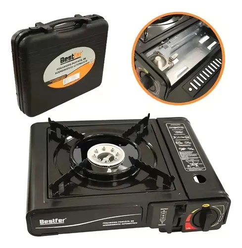 Fogareiro Portátil Bestfer 1 Boca Acendimento Automático a Gás Butano – Com Maleta