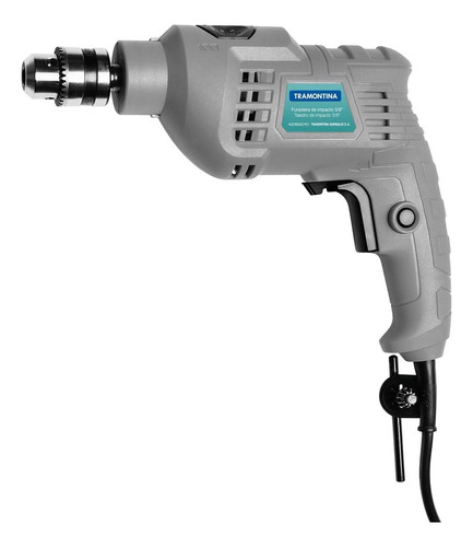 Furadeira de Impacto 500W Tramontina 127V com Mandril 3/8", Velocidade Reversível e Controle de Rotação – FUR500