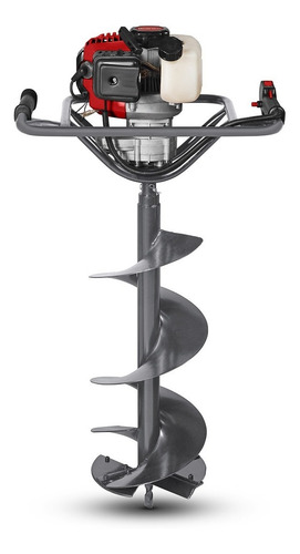 Perfurador de Solo Branco BPS52 a gasolina 52cc com broca 200mm. Ideal para plantio, mourões, irrigação e fundações com alta performance.