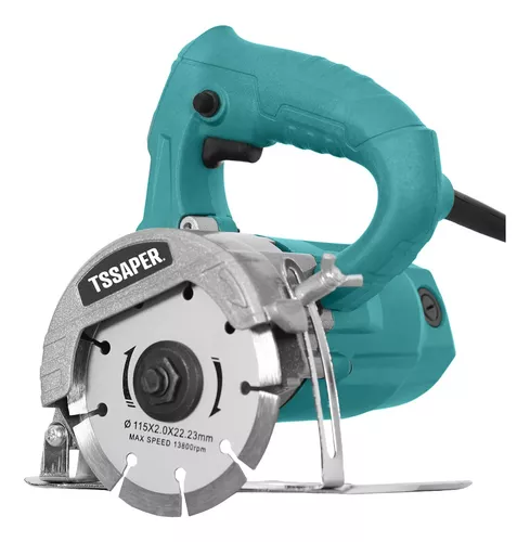 Serra Mármore 1200W TSSAPER 110mm para Madeira, Granito e Concreto + 2 Discos