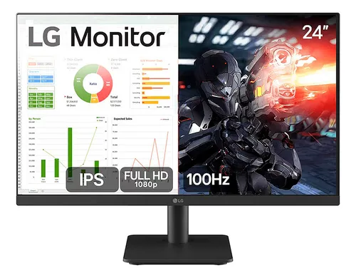 Monitor Gamer 24” LG IPS Full HD 100Hz com FreeSync, Dynamic Action Sync e Black Stabilizer – 24MS500-B
