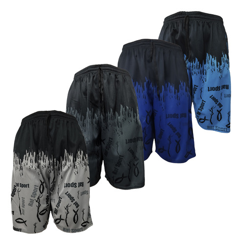 Bermuda Masculina Sublimada Flanelada Kit 5 Peças com Bolsos - RAF SPORT
