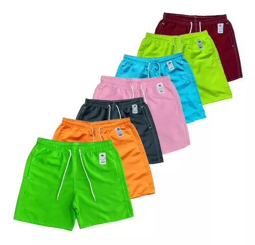 Kit 4 Shorts Masculinos em Tactel Leve com Bolsos – Praia, Piscina e Uso Casual