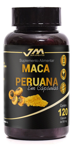 Maca Peruana Pura 500mg 120 Cápsulas – Suplemento Natural JM Suplementos