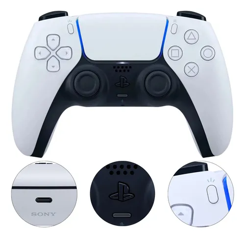 Controle PlayStation 5 Sony DualSense Sem Fio Branco
