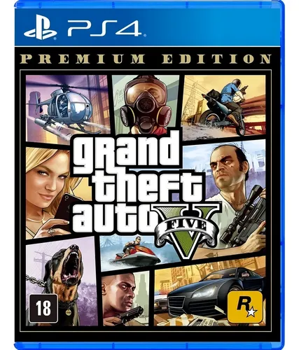 Grand Theft Auto V Premium Edition PS4 – Mídia Física Lacrada, Edição Completa, Rockstar Games